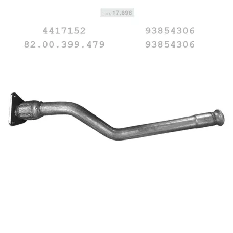 EDEX 17.698 - Kipufogó kipufogó cső NISSAN PRIMASTAR 2.0 D (2006-)
