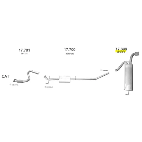 EDEX 17.699 kipufogó hátsó dob - Opel Mokka / Chevrolet Trax