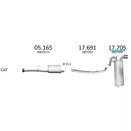 EDEX 17.705 - Opel Antara 2.0D kipufogó hátsó dob