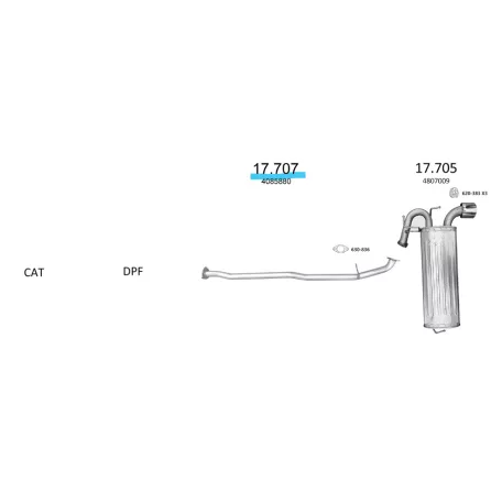 EDEX 17.707 - Opel Antara 2.0D kipufogó cső