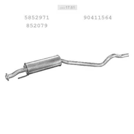 EDEX 17.81 - Kipufogó közép dob OPEL ASTRA F 1.7, 1.7 D, 1.8 (1991-1998)