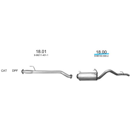 EDEX 18.00 - Isuzu D-Max II kipufogó hátsó dob