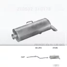 EDEX 19.06 - Kipufogó hátsó dob PEUGEOT 106 1.3, 1.4 (1992-1996)