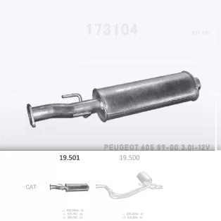   EDEX 19.501 - Kipufogó közép dob CITROEN XM 3.0 (1989-2001)