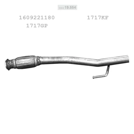 EDEX 19.554 - Kipufogó kipufogó cső PEUGEOT 207 1.4 D (2006-2008)