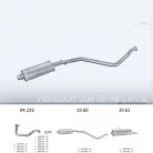 EDEX 19.60 - Kipufogó közép dob PEUGEOT 306 1.4, 1.6, 1.8, 1.9 D (1994-2002)
