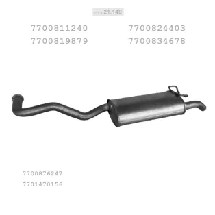   Edex 21.149 kipufogó hátsó dob – Renault  R19 91-93 1.7i cabrio, 9...