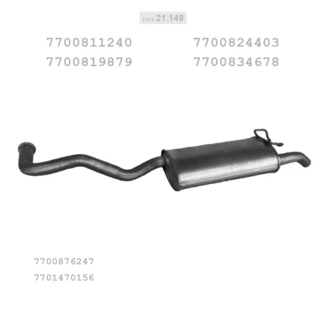 Edex 21.149 kipufogó hátsó dob – Renault  R19 91-93 1.7i cabrio, 9...