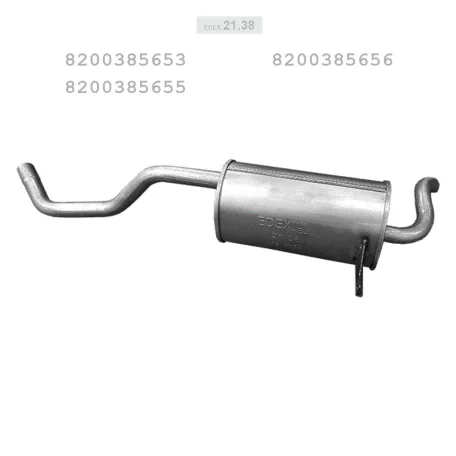 EDEX 21.38 - Kipufogó hátsó dob RENAULT CLIO III 1.2, 1.4, 1.6 (2005-2010)
