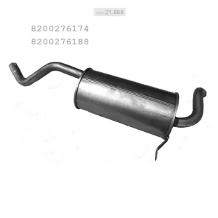   EDEX 21.568 - Kipufogó hátsó dob RENAULT MODUS 1.2, 1.4 (2006-2011)