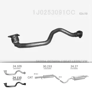   EDEX 24.110 - Kipufogó gyűjtő cső SEAT LEON 1.4 (1997-2010)
