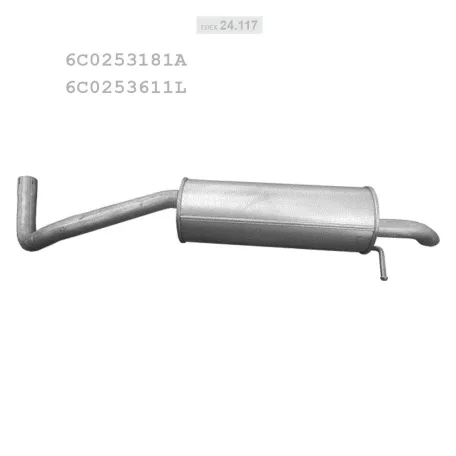 EDEX 24.117 - Kipufogó hátsó dob SKODA FABIA III 1.4 D (2014-)