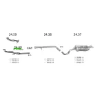 EDEX 24.60 - Audi A3 / Seat Leon / Toledo II / Skoda Octavia / VW Golf IV kipufogó első cső