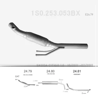 EDEX 24.79 - Kipufogó kipufogó cső SEAT MII 1.0 (2011-)
