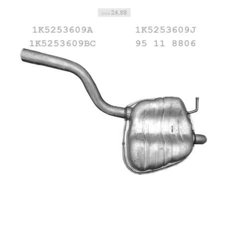 EDEX 24.89 - Kipufogó hátsó dob SKODA OCTAVIA 1.4, 1.6 (2004-2013)