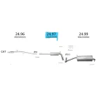 EDEX 24.97 - Kipufogó közép dob SKODA FABIA II 1.2, 1.4 (2010-2015)