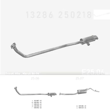EDEX 25.06 - Kipufogó közép dob SUZUKI ALTO 0.8 (1986-1994)