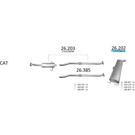 EDEX 26.202 - Toyota RAV 4 kipufogó hátsó dob