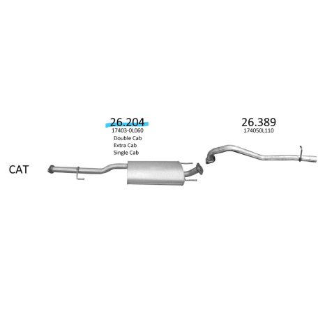 EDEX 26.204 - Toyota Hilux kipufogó közép dob