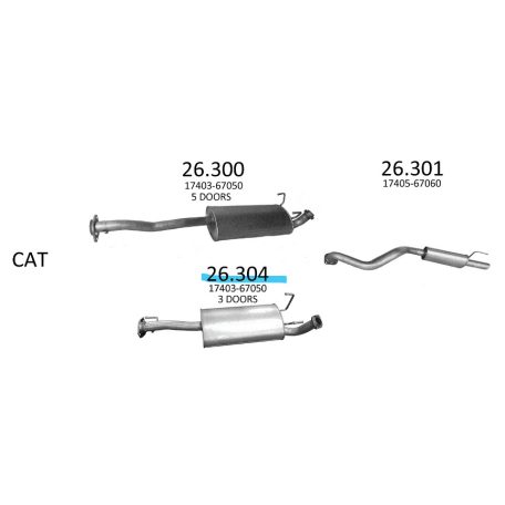 EDEX 26.304 - Toyota Land Cruiser kipufogó közép dob