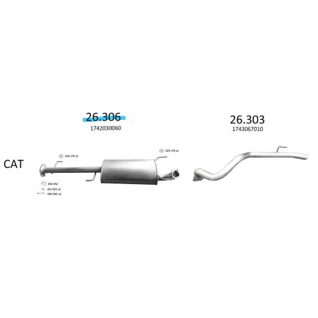 EDEX 26.306 - Toyota Land Cruiser kipufogó közép dob