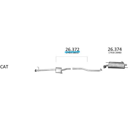 EDEX 26.372 - Toyota Previa 2.4 kipufogó közép dob