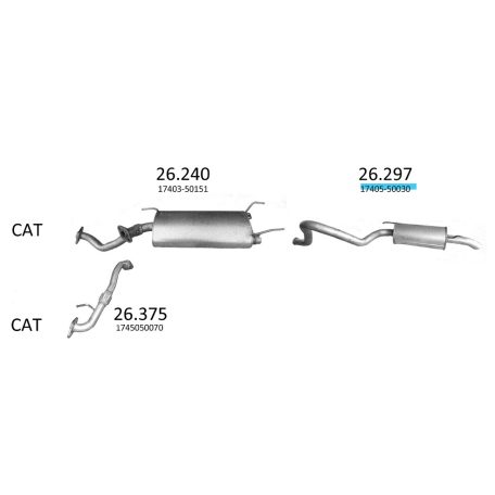EDEX 26.375 - Toyota Land Crusier 4.7 első kipufogó cső