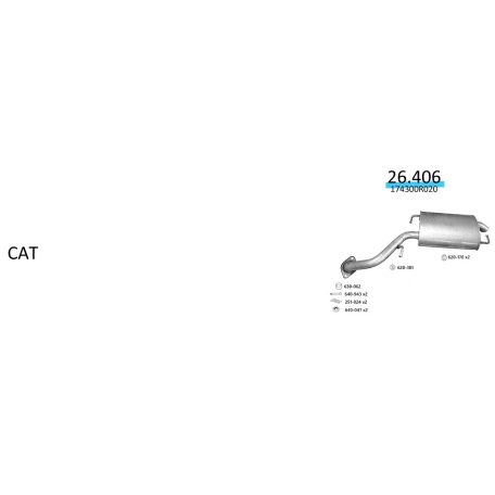 EDEX 26.406 - Toyota Corolla Verso 2.2 D kipufogó hátsó dob