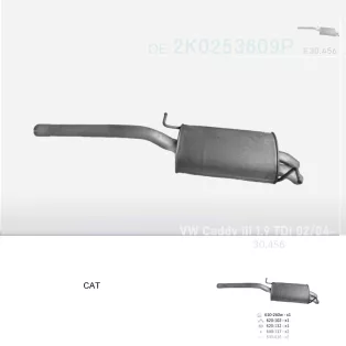   EDEX 30.456 - Kipufogó hátsó dob VW CADDY III 1.9 D (2004-2010)