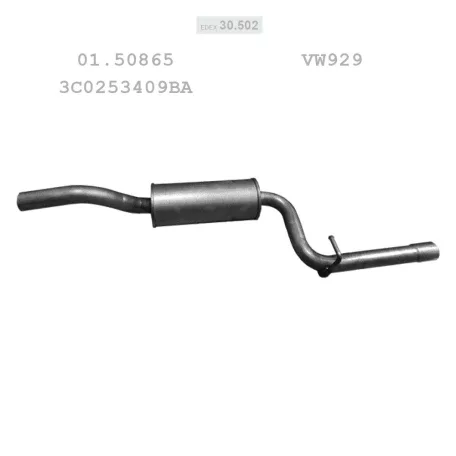 EDEX 30.502 - Kipufogó közép dob VW PASSAT 1.4, 1.6 (1996-2015)