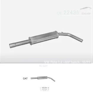 EDEX 30.609 - Kipufogó közép dob VW POLO 1.4 (1995-2006)