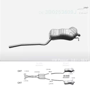   EDEX 30.647 - Kipufogó hátsó dob VW PASSAT 2.8 (1996-2005)