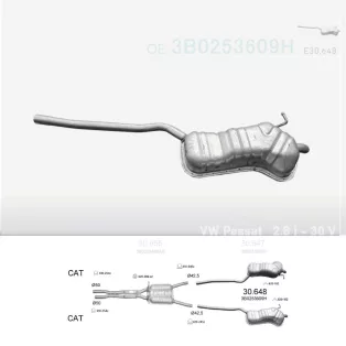   EDEX 30.648 - Kipufogó hátsó dob VW PASSAT 2.8 (1996-2005)