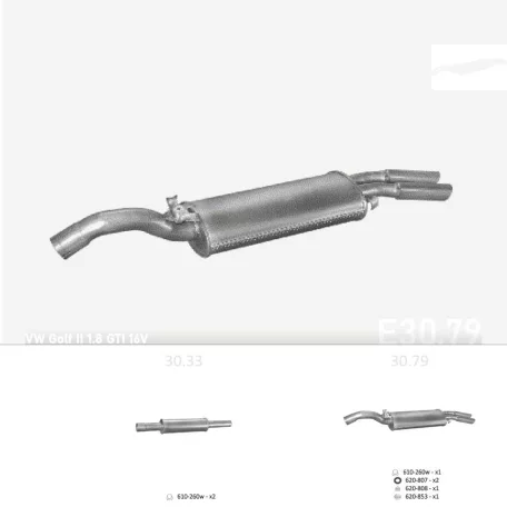 EDEX 30.79 - Kipufogó hátsó dob VW GOLF II 1.8 (1986-1991)