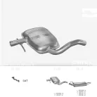 EDEX 30.86 - Kipufogó közép dob VW GOLF III 1.6, 1.9 D, 2.0 (1989-2001)