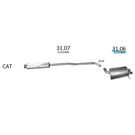 EDEX 31.06 - Volvo XC90 kipufogó hátsó dob