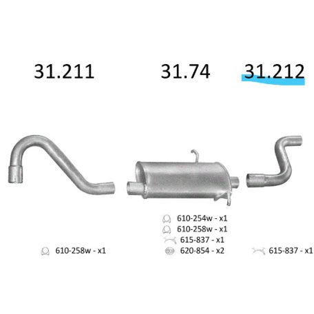 EDEX 31.212 - Volvo kipufogó cső