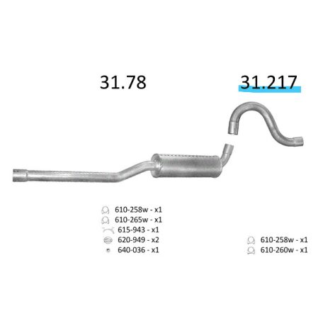 EDEX 31.217 - Volvo kipufogó cső