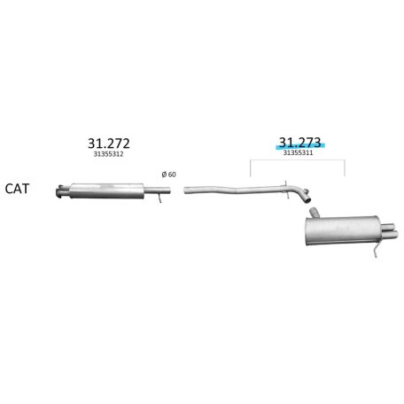 EDEX 31.273 - Volvo XC90 kipufogó hátsó dob