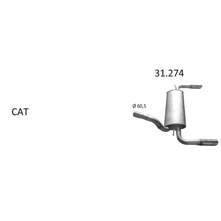 EDEX 31.274 - Volvo C70 2.5 kipufogó hátsó dob