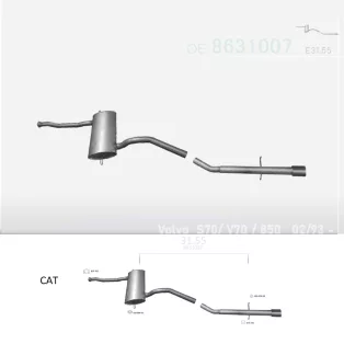   EDEX 31.55 - Kipufogó hátsó dob VOLVO 800 2.0, 2.3, 2.5 D (1993-2005)