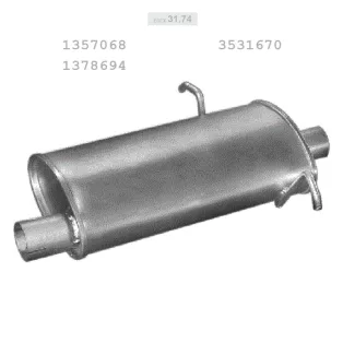   EDEX 31.74 - Kipufogó hátsó dob VOLVO 740 2.0, 2.3, 2.4 D, 2.8 (1988-1997)