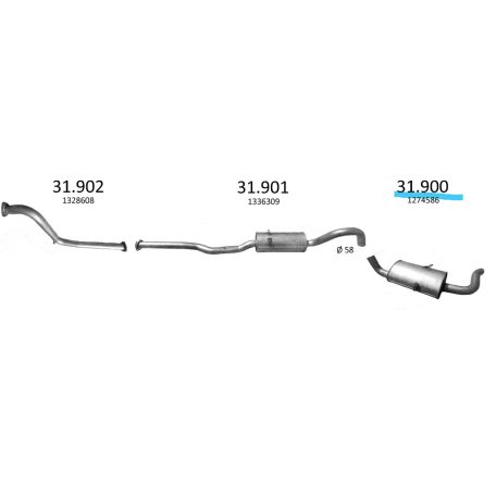 EDEX 31.900 - Volvo 740 / 760 / 940 / 960 kipufogó