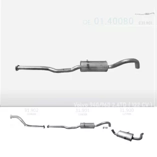   EDEX 31.901 - Kipufogó közép dob VOLVO 740 2.4 D (1986-1997)