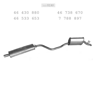 EDEX 32.93 - Kipufogó rendszer LANCIA Y 1.4 (1995-1998)