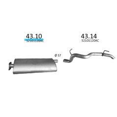 EDEX 43.10 kipufogó közép dob - Jeep Liberty / Cherokee