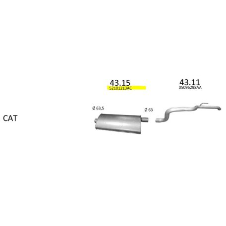 EDEX 43.15 - Jeep Grand Cherokee kipufogó hátsó dob