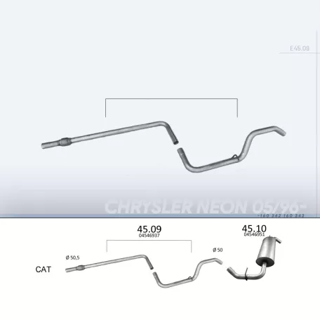 Edex 45.09 kipufogó cső – Chrysler Neon 05