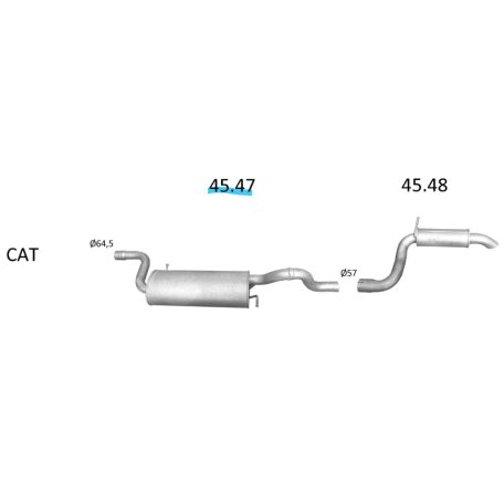 EDEX 45.47 - Chrysler / Dodge / VW kipufogó közép dob