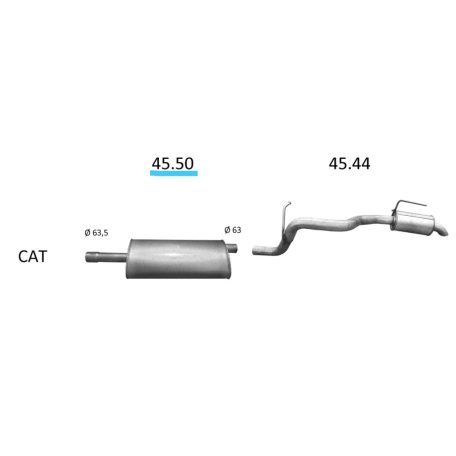 EDEX 45.50 - Dodge / Jeep / Plymouth kipufogó